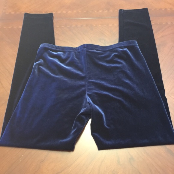 🌺FINAL PRICE🌺Who Cares Navy Blue Velvet Leggings - Picture 3 of 4